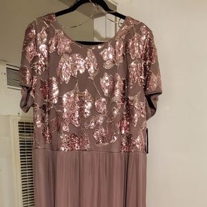 Formal gown never worn  size 22 mocha color